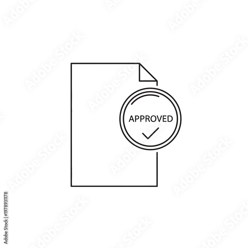 Approved document icon with checkmark.
