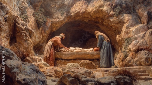 Abraham arranging the burial of Sarah in the cave of Machpelah