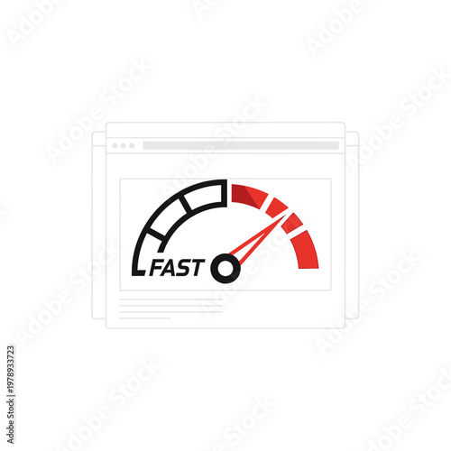 Speedometer gauge with fast performance indicator.