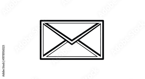 A simple black and white line drawing depicts a closed envelope with a visible flap