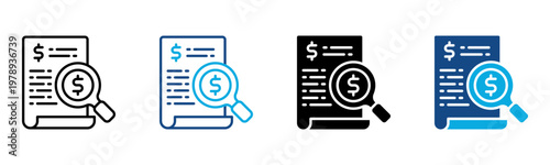 Expense Tracker Icon Multiple Style Vector Illustration