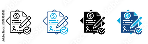 Loan Approval Icon Multiple Style Vector Illustration