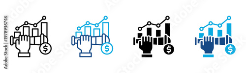 Financial Forecast Icon Multiple Style Vector Illustration