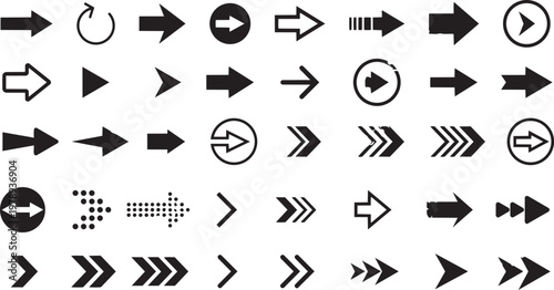 Directional Vector Collection: A diverse compilation of directional arrows in various styles, showcasing versatility in design, ready to point the way.png