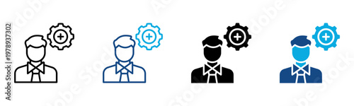 New Skill Icon Multiple Style Vector Illustration