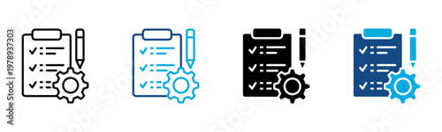 Task List Icon Multiple Style Vector Illustration