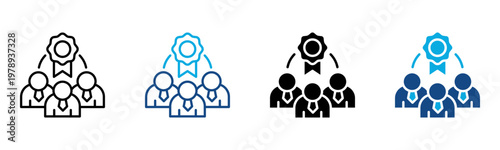 Team Reward Icon Multiple Style Vector Illustration