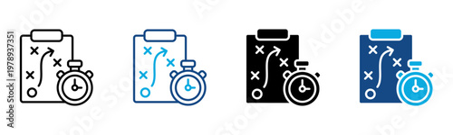 Time Planning Icon Multiple Style Vector Illustration