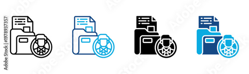 Employee Data Icon Multiple Style Vector Illustration