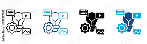 Content Management Icon Multiple Style Vector Illustration