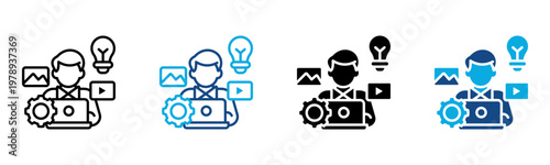 Creative Process Icon Multiple Style Vector Illustration