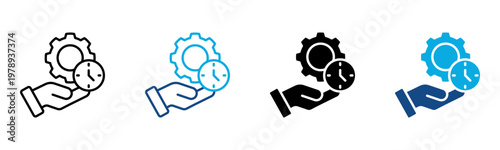 Time Management Icon Multiple Style Vector Illustration