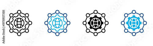 Network Icon Multiple Style Vector Illustration
