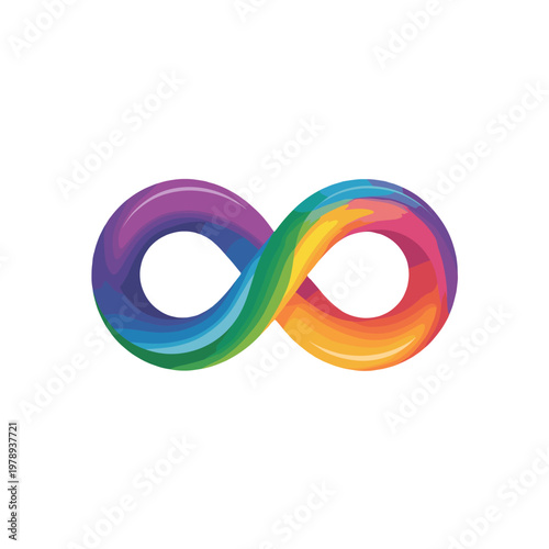 A vibrant and colorful infinity symbol, embodying endless possibilities and unity.