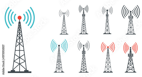 A collection of various cell phone towers.