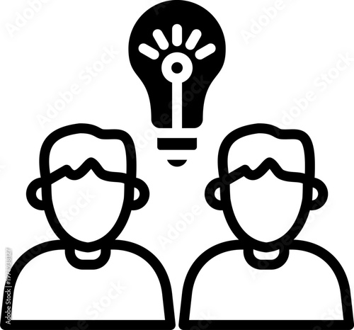 Brainstorming mixed icon