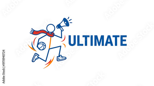 Dynamic Ultimate Sport Logo with Megaphone