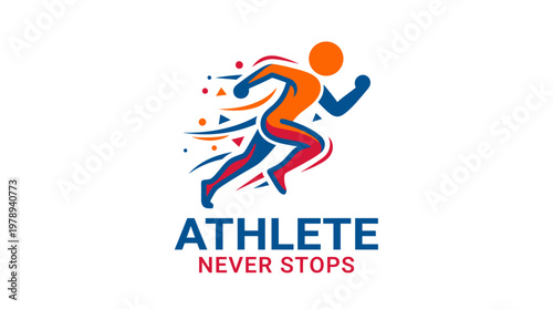 Abstract Athlete Logo Representing Speed and Endurance