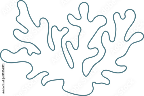 Coral Outline Seaweed Shape Abstract