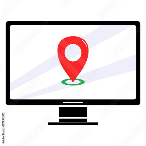 Computer with maps icon