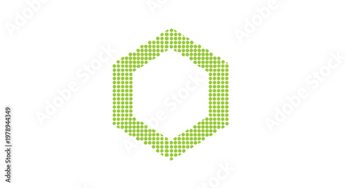 A green hexagonal pattern is displayed on a white background.