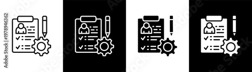 Schilderij op canvas Requirements Icon Of Line Black And White Style Vector Illustrationn