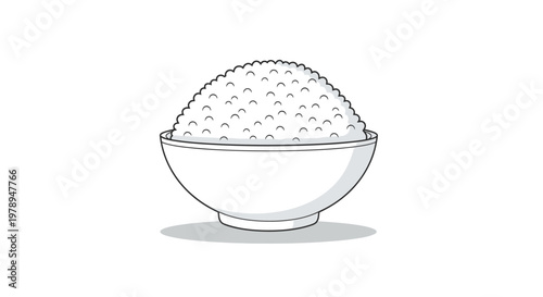 A bowl of white rice grains.