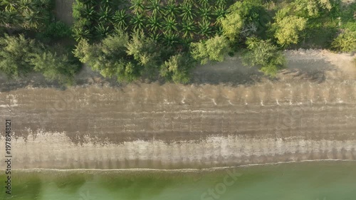 Beatiful beach and coastline in Sawi district, Chomporn province in Thailand
