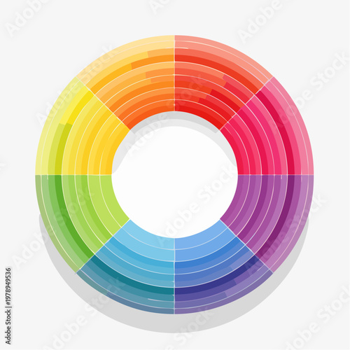 A vibrant circular spectrum of colorful rings creating a mesmerizing abstract visual background