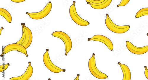 Seamless Banana Pattern - Fresh Yellow Fruit Tropical Background