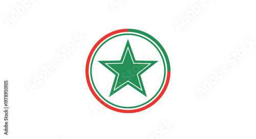 Green Star in Red and Green Circle Logo Design.