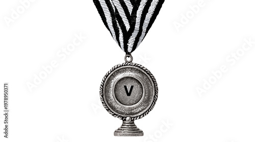Award medal isolated on white background for achievement and recognition