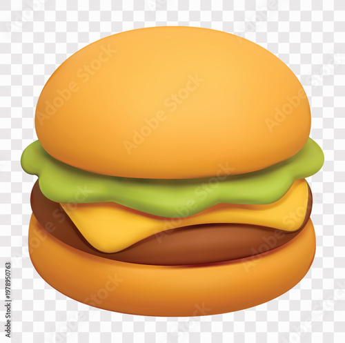 Fast Food and Tasty Snacks Vector Icon Set | 3D icon set |  burger