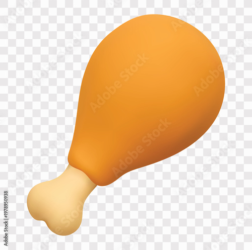 Fast Food and Tasty Snacks Vector Icon Set | 3D icon set |  fried chicken drumstick, taco