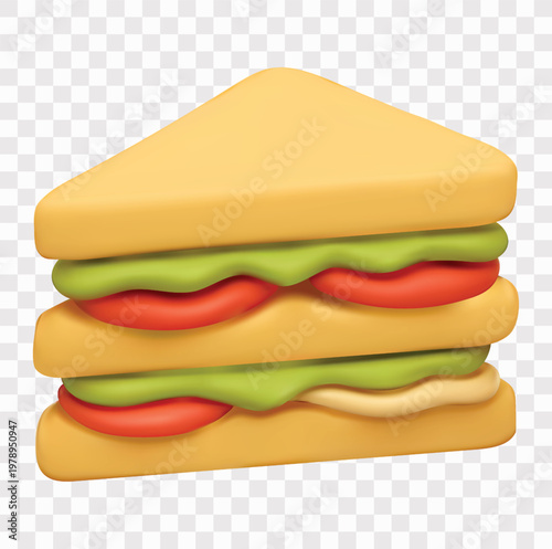 Fast Food and Tasty Snacks Vector Icon Set | 3D icon set |  sandwich