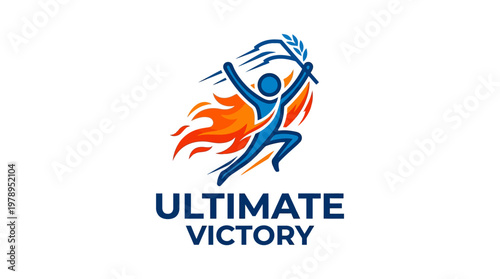 Dynamic Logo Celebrating Ultimate Victory and Achievement