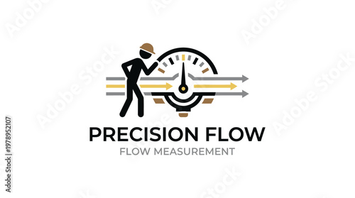 Precision Flow Logo with Man and Gauge