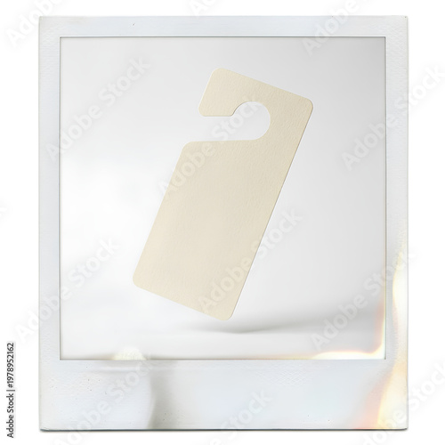 Blank door hanger mockup isolated on a white background studio shot.