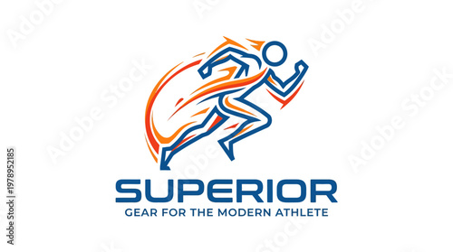 Dynamic Logo Featuring a Runner with Stylish Flame Effects