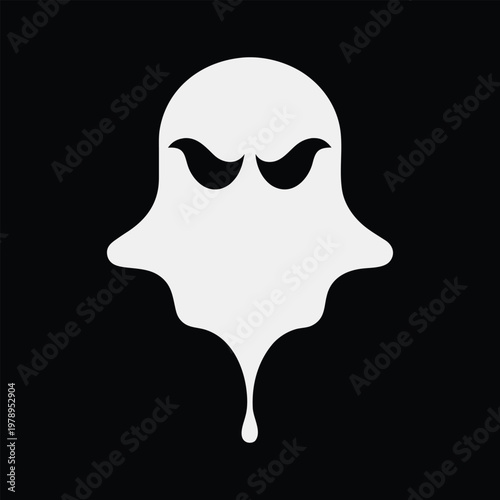 Ghost Icon Smooth Shape Vector Illustration