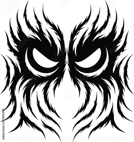 Ghost Icon Spooky Eyes Vector Illustration