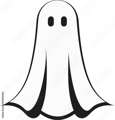 Ghost Outline Icon Thin Line Vector Illustration