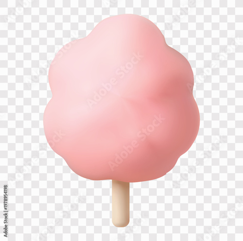 Sweet Candy and Confectionery Vector Icon Set | 3D icon set | fluffy pink cotton candy