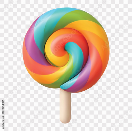 Sweet Candy and Confectionery Vector Icon Set | 3D icon set | rainbow lollipop