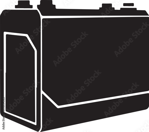Black battery icon, battery symbol, power icon, vector graphics