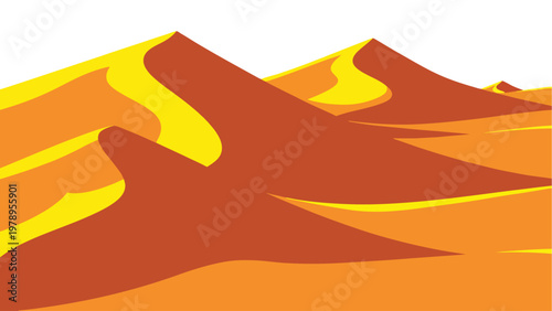 Abstract Desert Sand Dunes Landscape. Vibrant Orange Sahara Background Vector for Modern Design