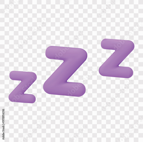 Sleep and Bedtime Routine Vector Icon Set | 3D icon set |  ZZZ sleep symbols