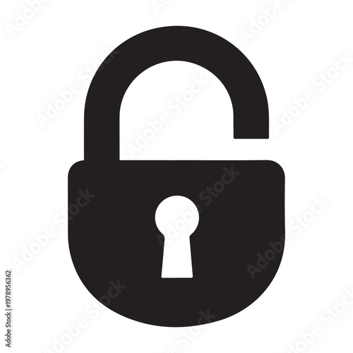 Locked padlock black glyph ui icon. Restrict access. Security settings. User interface design. Silhouette symbol on white space
