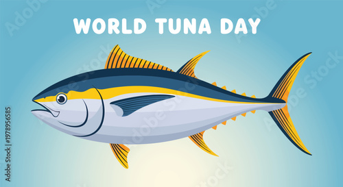 World tuna day illustration celebrating sustainable fisheries and ocean conservation