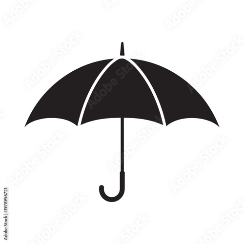 Umbrella icon silhouette isolated on white background